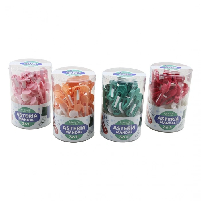 36PCS YAYSIZ PLASTİK RENKLİ MANDAL KUTULU (5324)