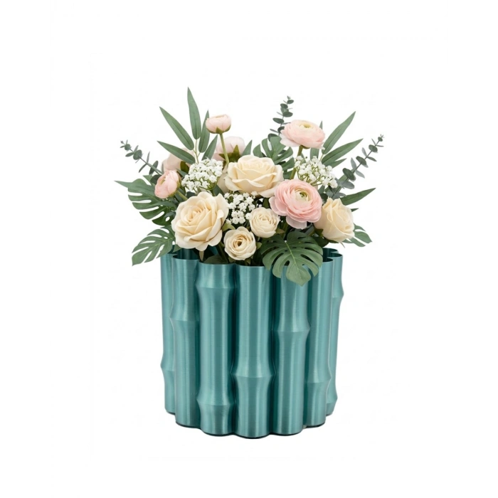 3D PARLAK YEŞİL VAZO