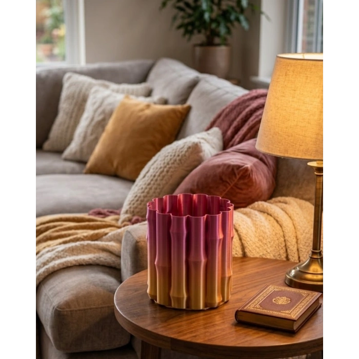 3D ÜRÜN MOR SARI VAZO