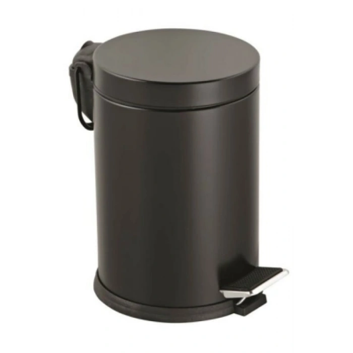 3LT SİYAH PEDALLI METAL ÇÖP KOVASI (5324)