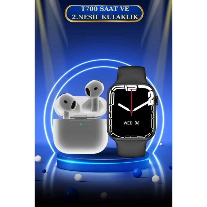 3.Nesil TWS Bluetooth Kulaklık ve Dokunmatik Ekran Akıllı Saat Sesli Görüşme