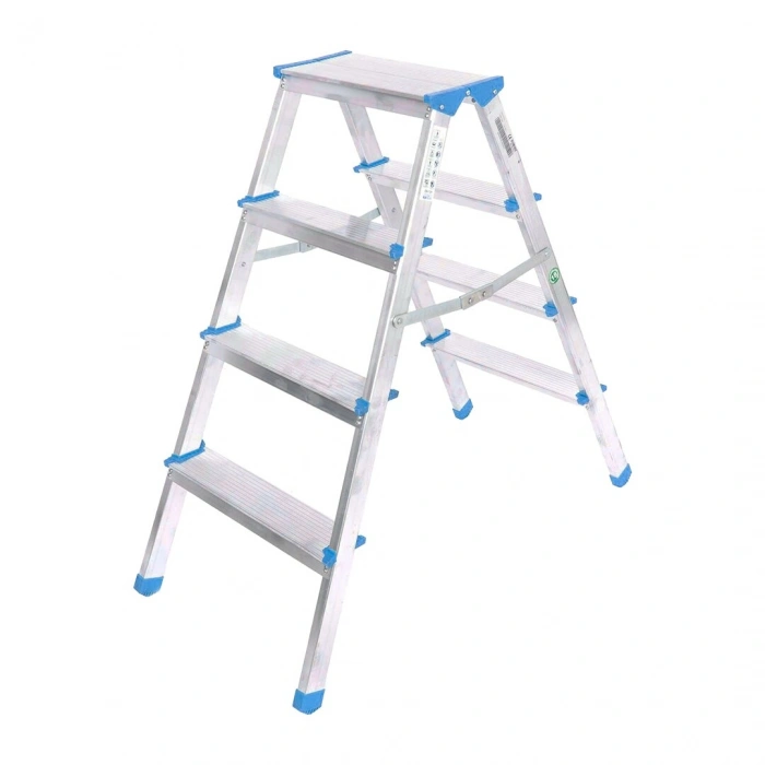 4+4 ÇİFT BASAMAKLI ALÜMİNYUM METAL MERDİVEN YÜKSEKLİK = 92CM BAŞ GENİŞLİK = 8CM (5324)