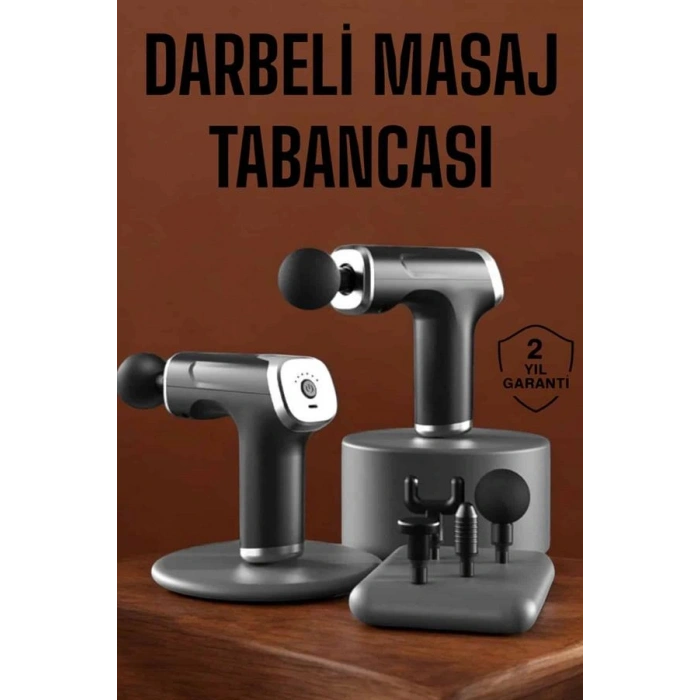 4 Başlıklı Darbeli Şarjlı Masaj Aleti Tabancası Kablosuz