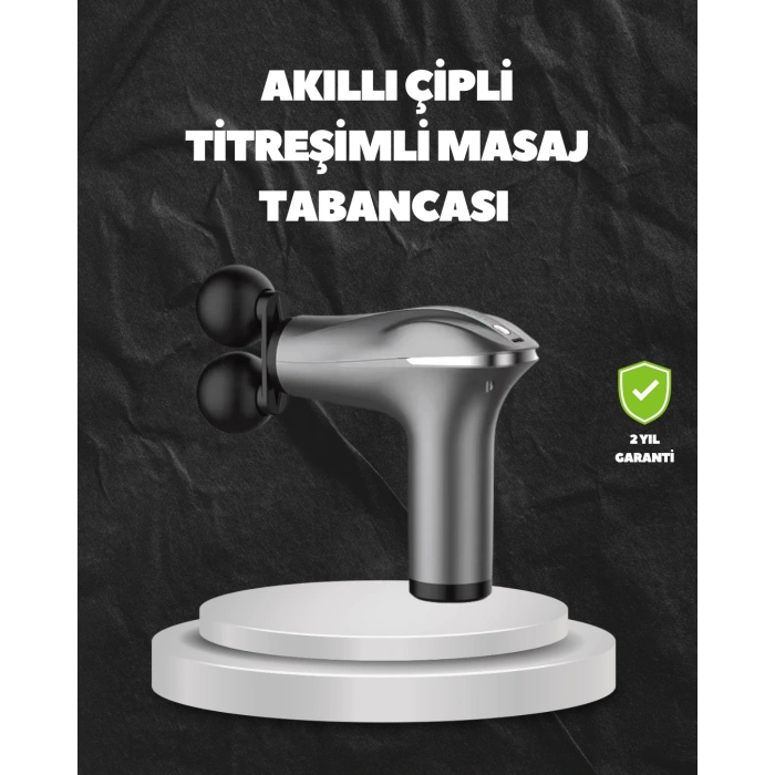 4 Başlıklı Şarjlı Masaj Tabancası Bel Sırt Boyun Bacak Kas Rahatlatıcı