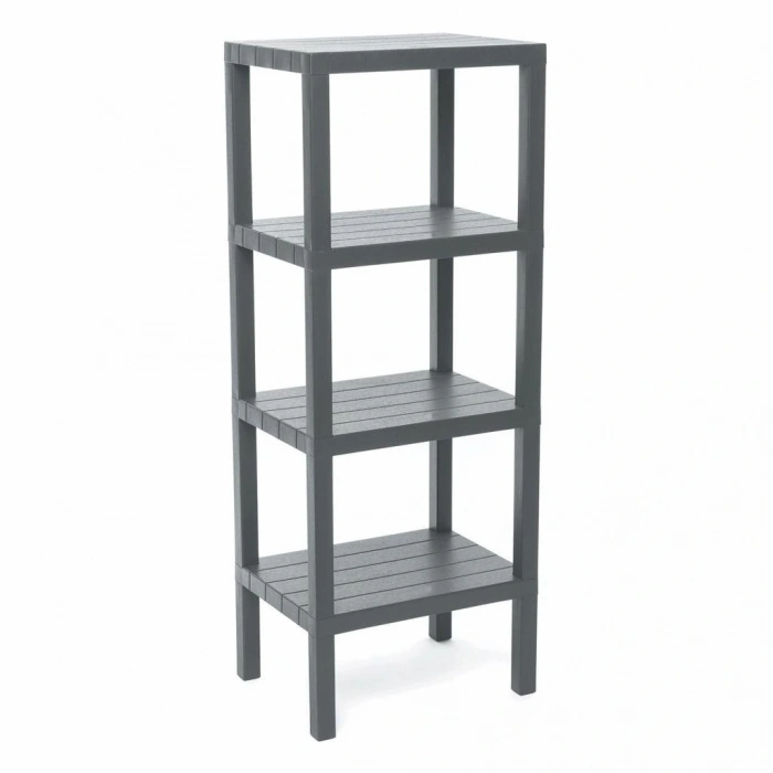 4 RAFLI GRİ MODÜLER ÜNİTE PLASTİK 38x29x100 cm (5324)