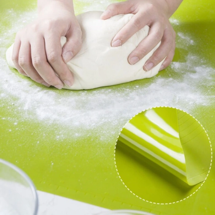 40*50 cm Silikon Ölçekli Kullanımı Kolay Hamur Açma Matı Ekmek Mantı Makarna Hamuru Yoğurma Matı (5324)