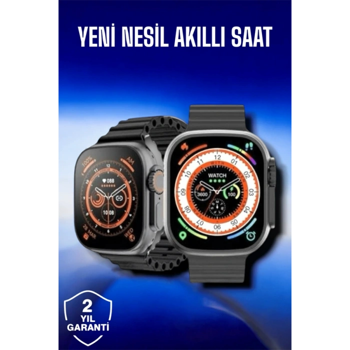 45 MM Gri Kasa Ultra Akıllı Saat Sesli Görüşme, Sağlık Takibi, Suya Dayanıklı