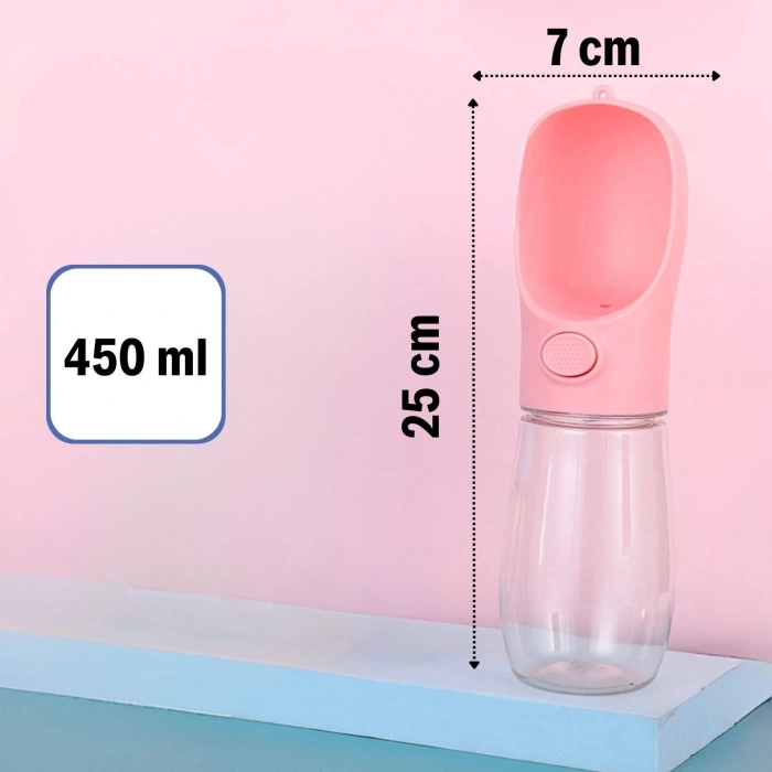 450 ml Taşınabilir Butonlu Evcil Hayvan Suluğu (5324)