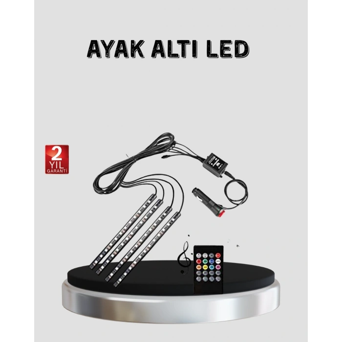 48 LED Araç İçi RGB Şerit Aydınlatma Müzik Senkron USB Kumandalı Set