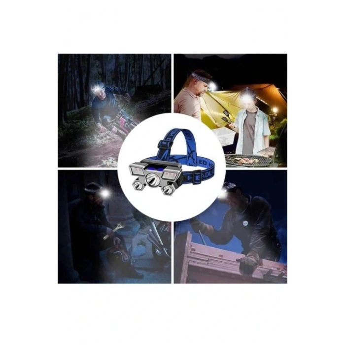 5 Led Far Şarj Edilebilir Güçlü Kafa Lambası Kamp Lambası 4 Modlu (kopya)