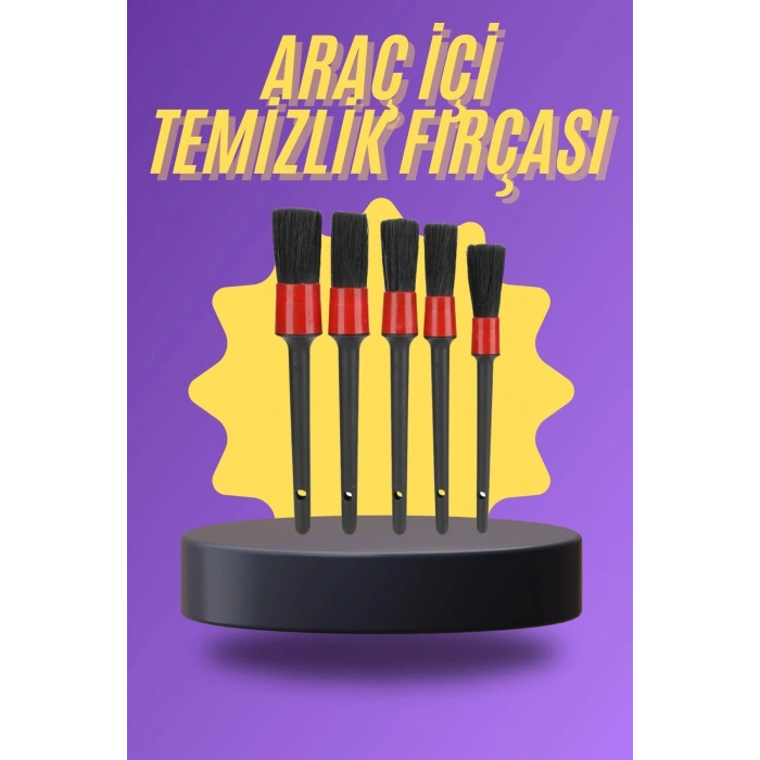 5 Parça Araç İçi Temizlik Fırçası Araç İçi-dışı Temizleme Fırça Seti