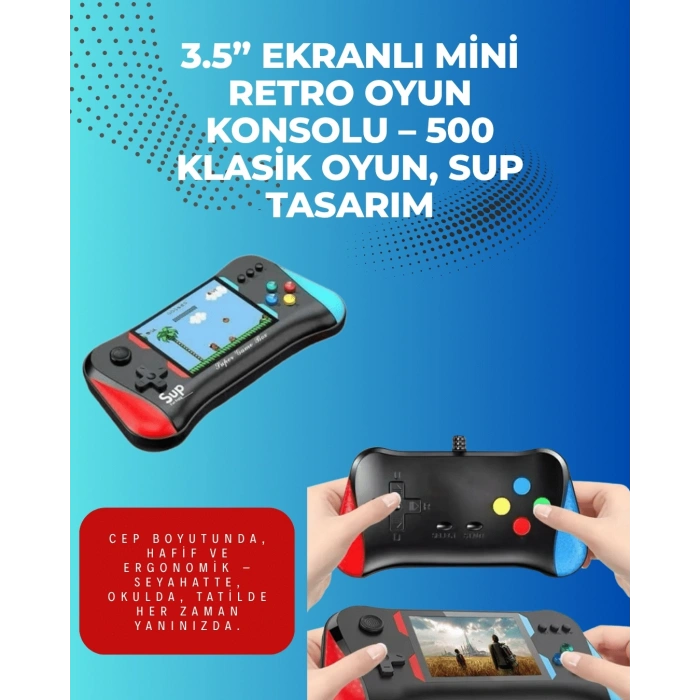500 Retro Oyunlu Taşınabilir El Konsolu – X7M Modeli