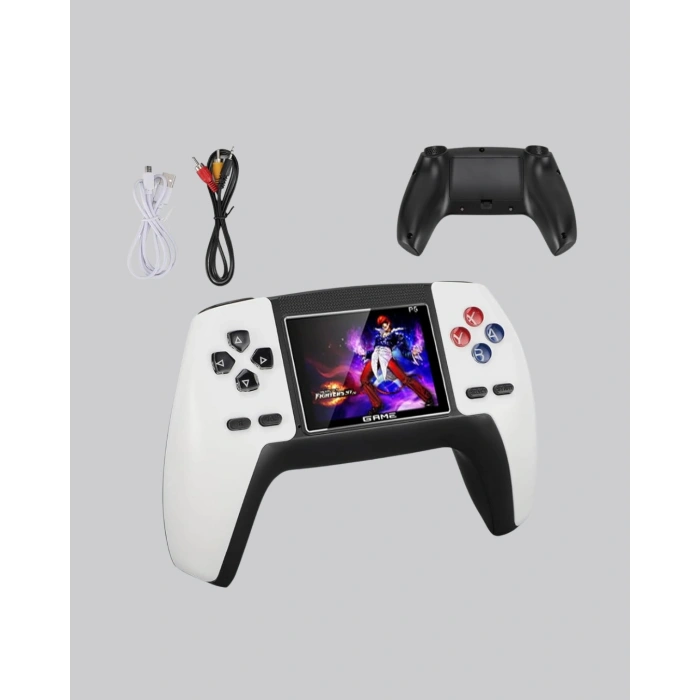 520 Klasik Oyunlu P5™ ControllerView Retro Konsol – Şarjlı,  Ergonomik Tasarım