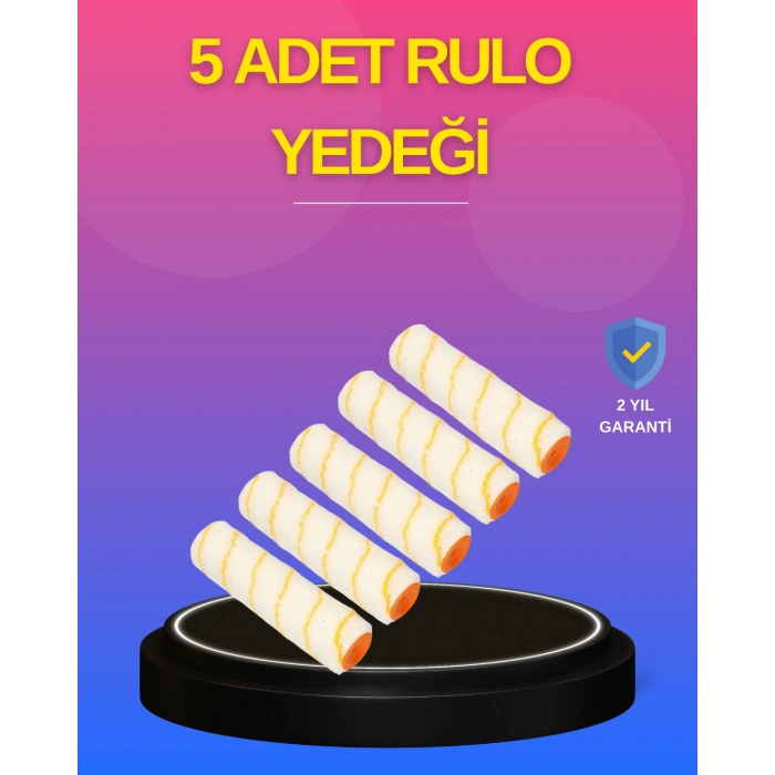 5’li Detay Boya Rulo Takımı Pürüzsüz Yüzey İçin İdeal