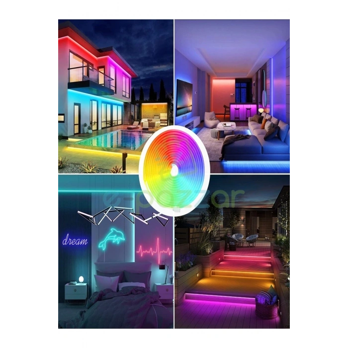 5m 16 Renk 4 Fonksiyonlu Esnek Şerit Neon Led