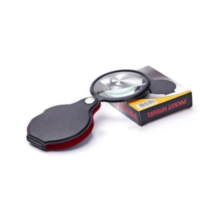 5x 60mm Cam Optik Lens,katlabilir,deri Kaplamalı Cep Büyüteçxx1051