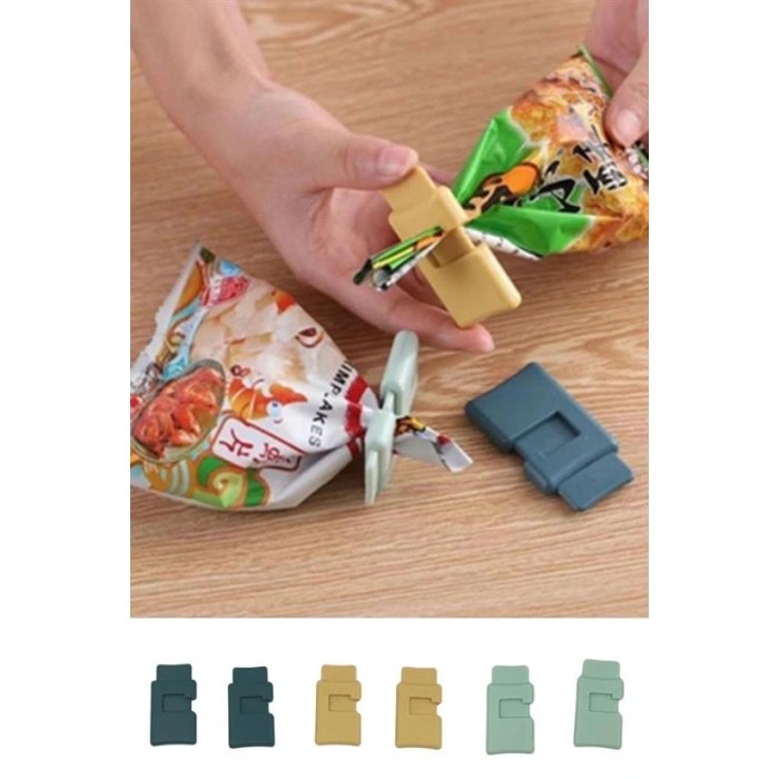 6&apos;lı Hava Sızdırmaz Poşet Torba Ambalaj Ve Paket Kıstırmalı Kapatma Klipsi (5324)