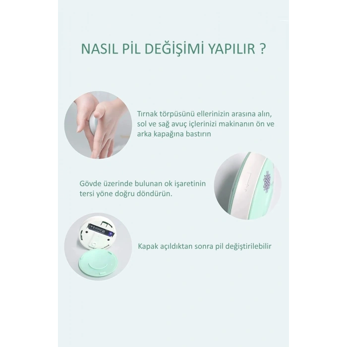 6 Başlıklı Pilli Tırnak Törpüsü ( Bebekler Kullanılabilir )  (5324)