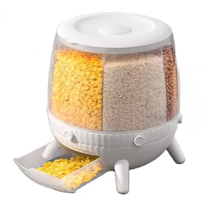 6 Bölmeli 360 Derece Dönebilen 6 Lt Bakliyat Organizeri (5324)