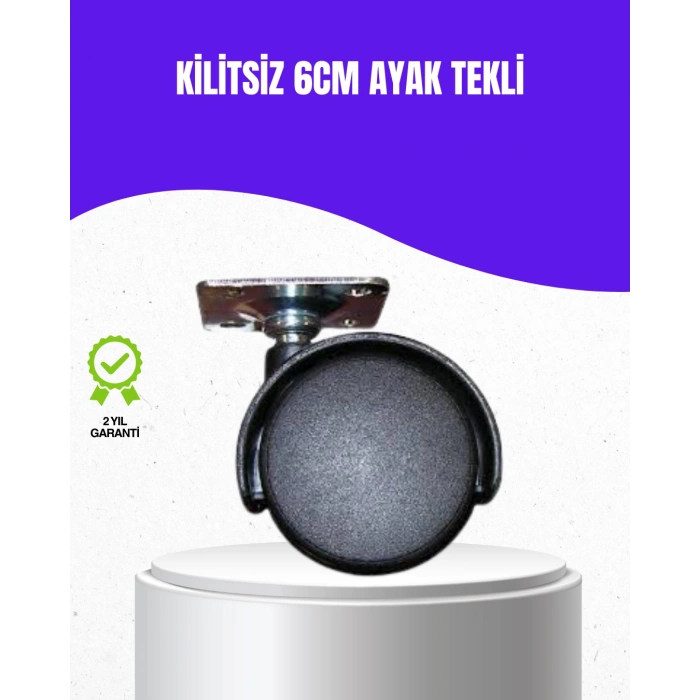 6 cm Kilitsiz Masa Ayağı Tekli Döner Tekerlek