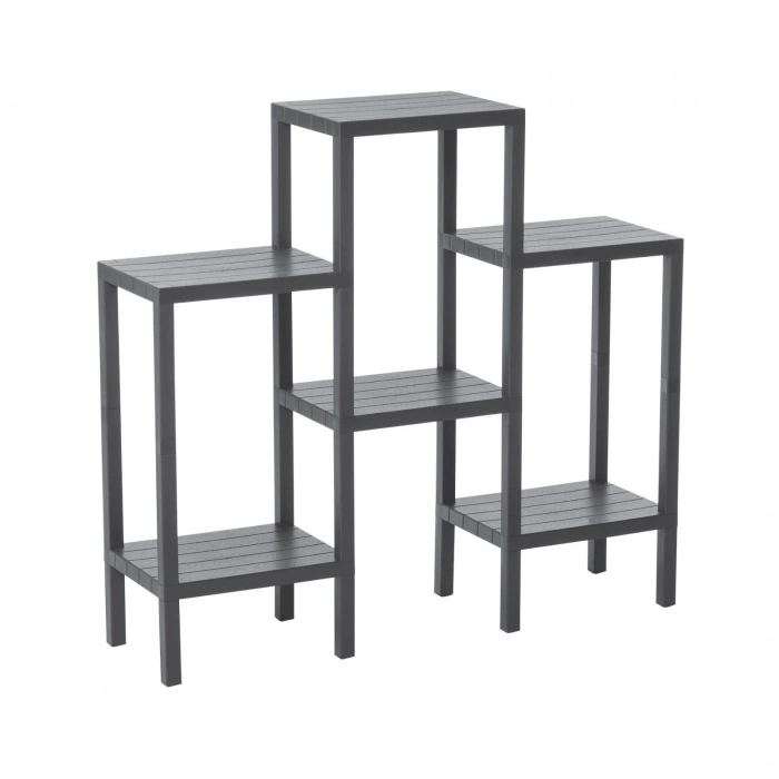 6 RAFLI - GRİ MODÜLER ÜNİTE PLASTİK 108x100x29 cm (5324)
