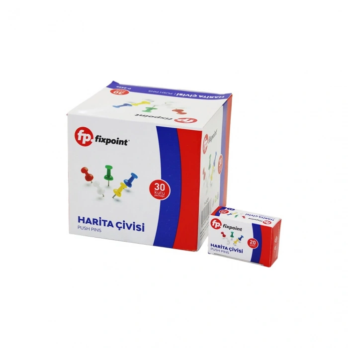 600 ADET HARİTA ÇİVİSİ RENKLİ = 20PCS X 30 (5324)