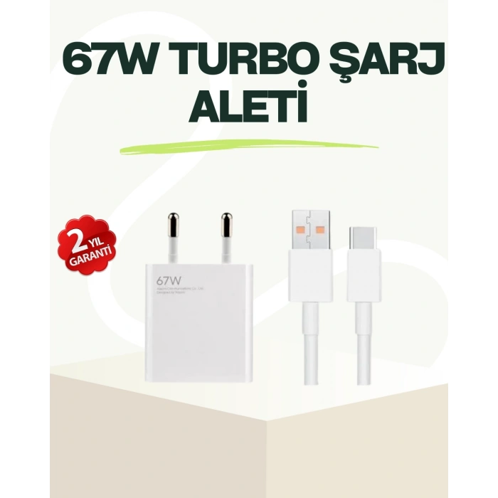 67 Watt Güçlü Çift Turbo Şarj Aleti iPhone 13 14 15 Pro Max Uyumlu
