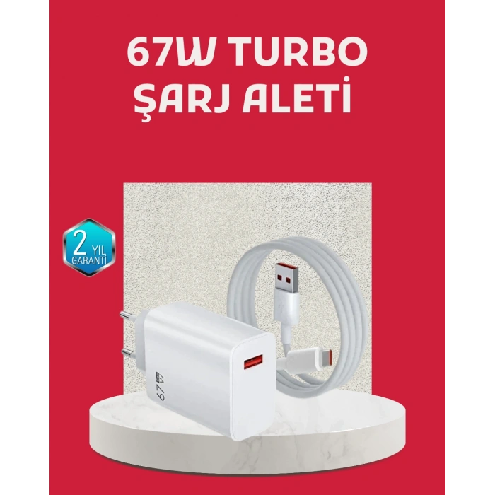 67 Watt Turbo Şarj Cihazı Motorola G30 G50 G60 G82 Uyumlu