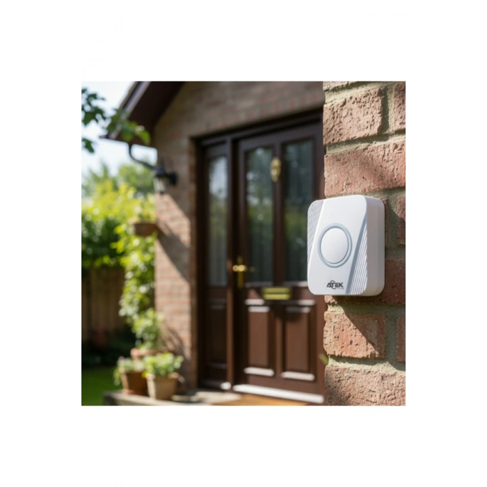 Beyaz Kablosuz Su Geçirmez Kapı Zili