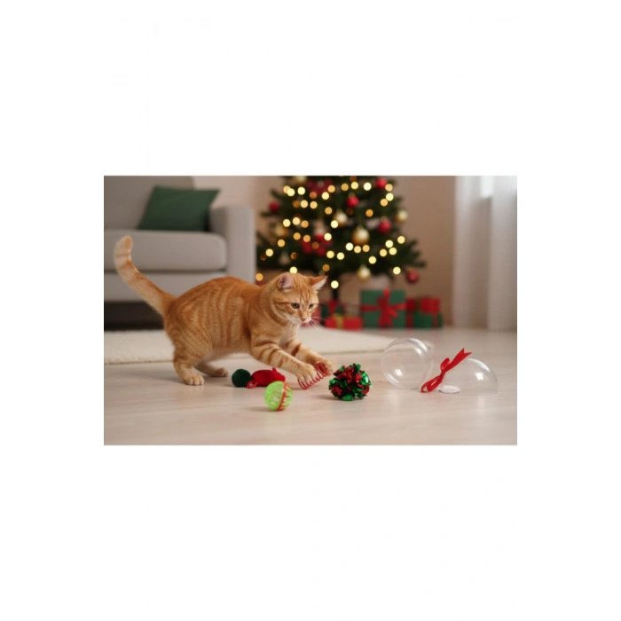 Yılbaşı Konseptli 8 Parça Küre İçinde Oyuncak Seti