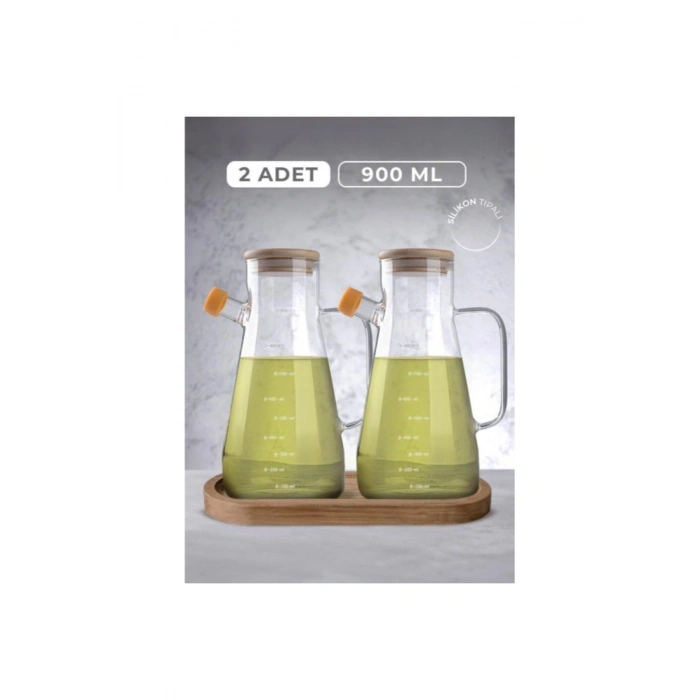 Standlı 2li Cam Yağdanlık