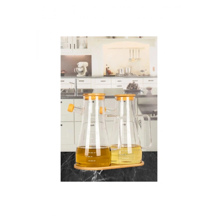 Standlı 2li Cam Yağdanlık