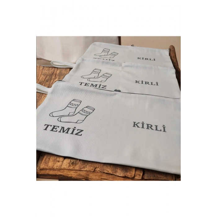 Baskılı Kirli-Temiz Seyahat (Çorap) Torbası