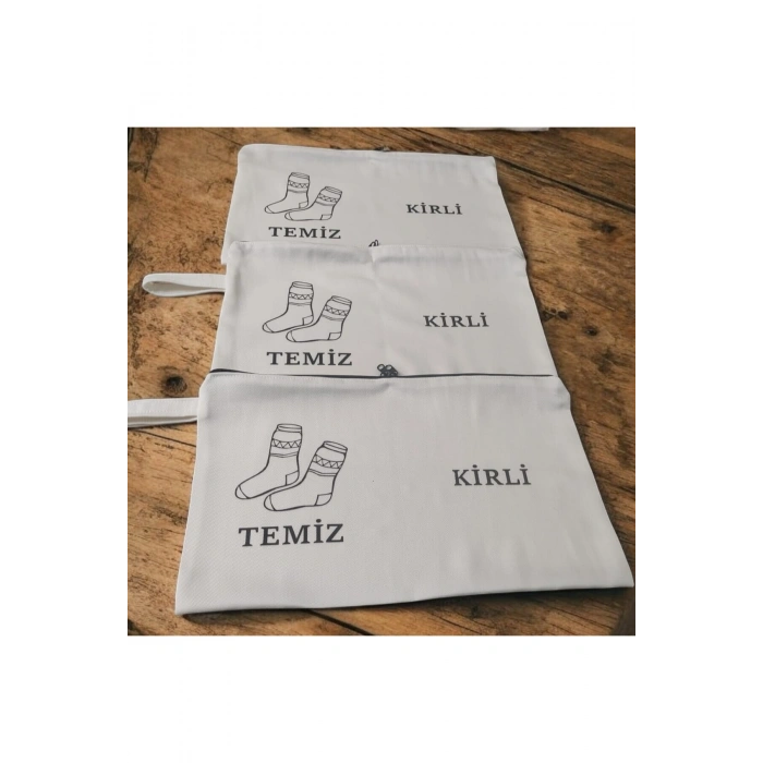 Baskılı Kirli-Temiz Seyahat (Çorap) Torbası