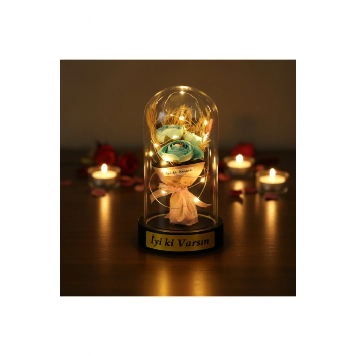 Gül Buketi Ledli Fanus