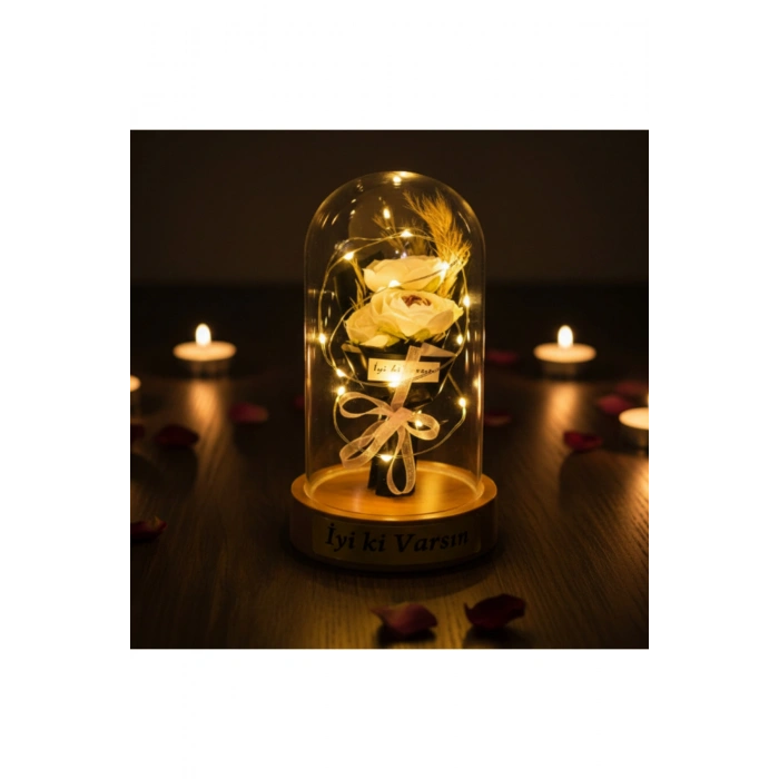 Gül Buketi Ledli Fanus