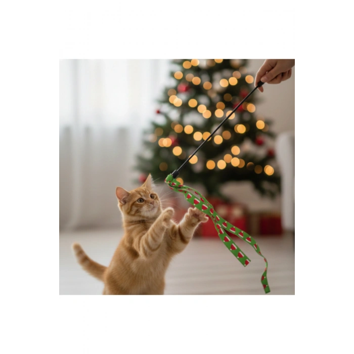 Yılbaşı Temalı Kedi Oyun Oltası