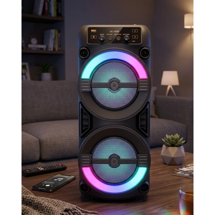 RGB Işıklı Taşınabilir Bluetooth Hoparlör Güçlü Stereo Ses