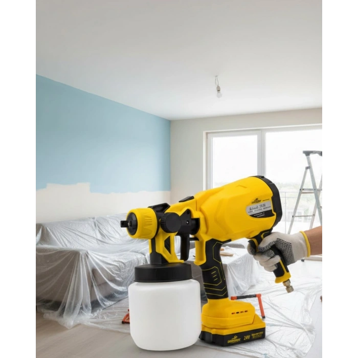 Profesyonel Akülü Püskürtme Tabanca Kablosuz Güçlü Boya Uygulama