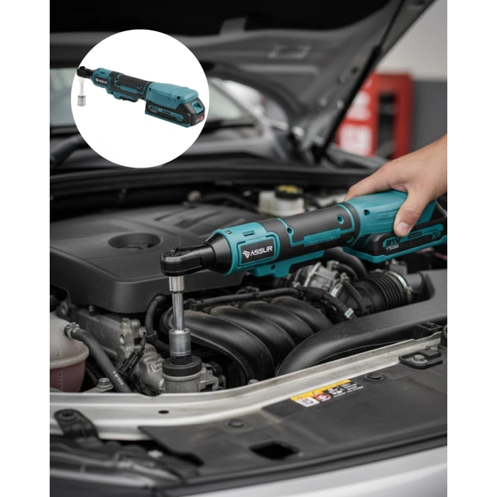 Yandan Sıkma Somun İçin Akülü Cırcır Anahtar Dar Alan Uyumlu