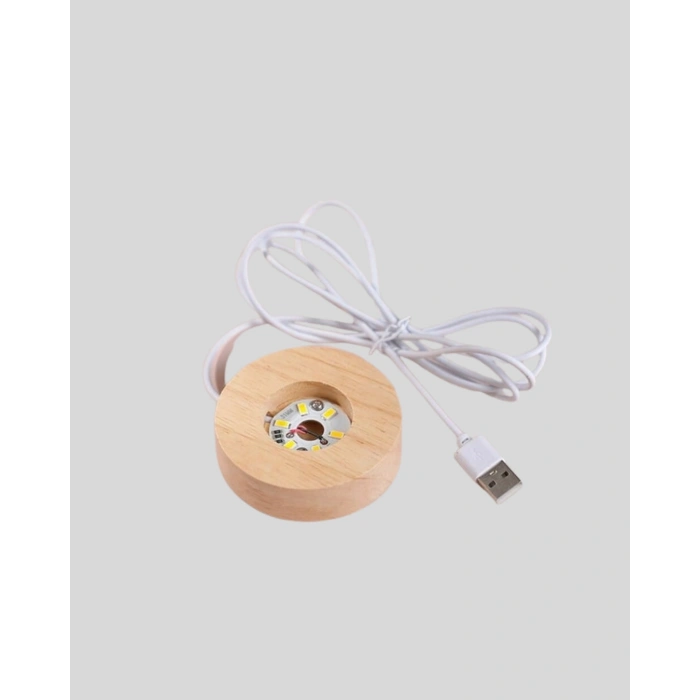 LED Işıklı Kalp Desenli Cam Küre Büyük Boy Ahşap Tabanlı