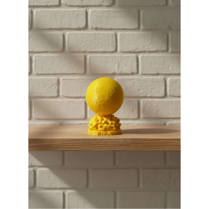 Mini FIFA Futbol Topu Biblo Sarı Renk 10cm Spor Temalı Dekor