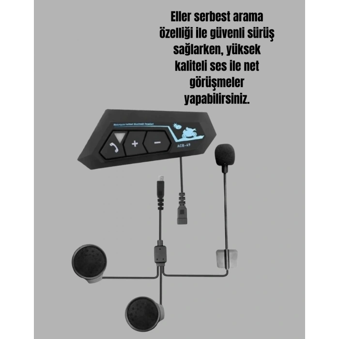 Bluetooth 5.0 Motosiklet Kask Kulaklık Eller Serbest ve Müzik Özellikli