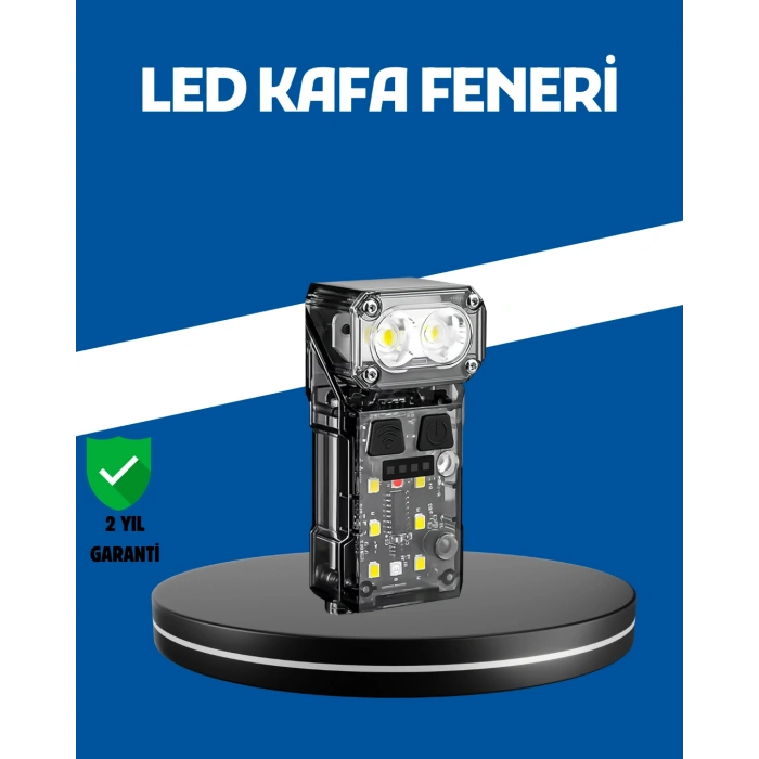 Şarjlı LED Kafa Lambası Manyetik Klipsli El Sensörlü Çok Fonksiyonlu