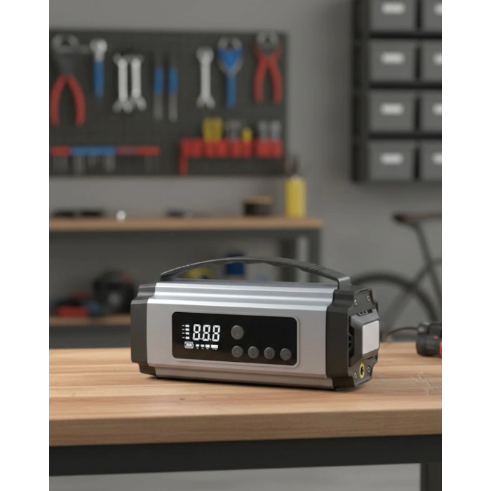 Yolda Kalmaya Son Dijital Ekranlı Akü Takviye ve Hava Kompresörü Çok Fonksiyonlu Acil Güç Ünitesi