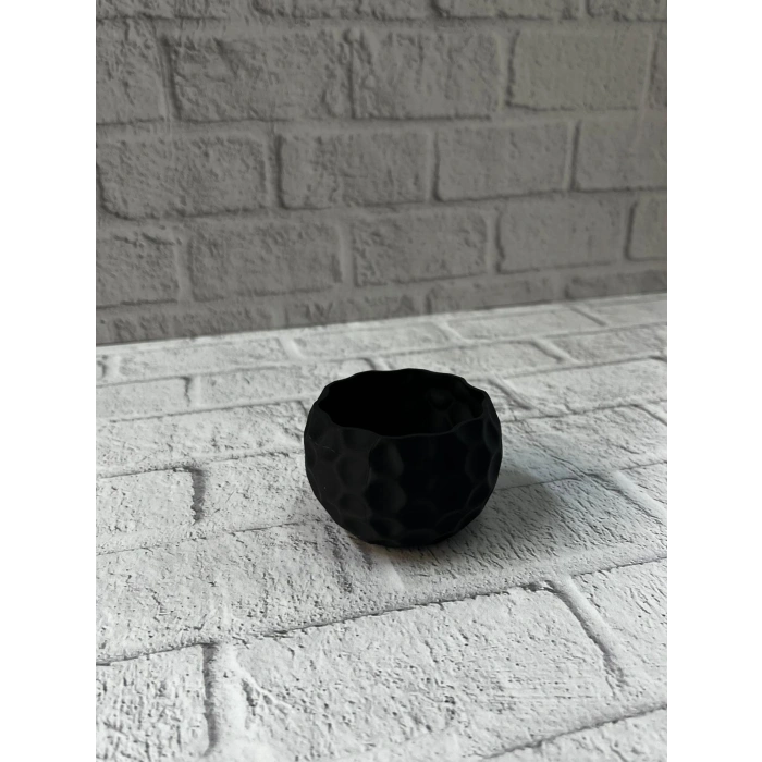 Mini Siyah Dekoratif Saksı 5 cm Modern Masaüstü Bitki Saksısı