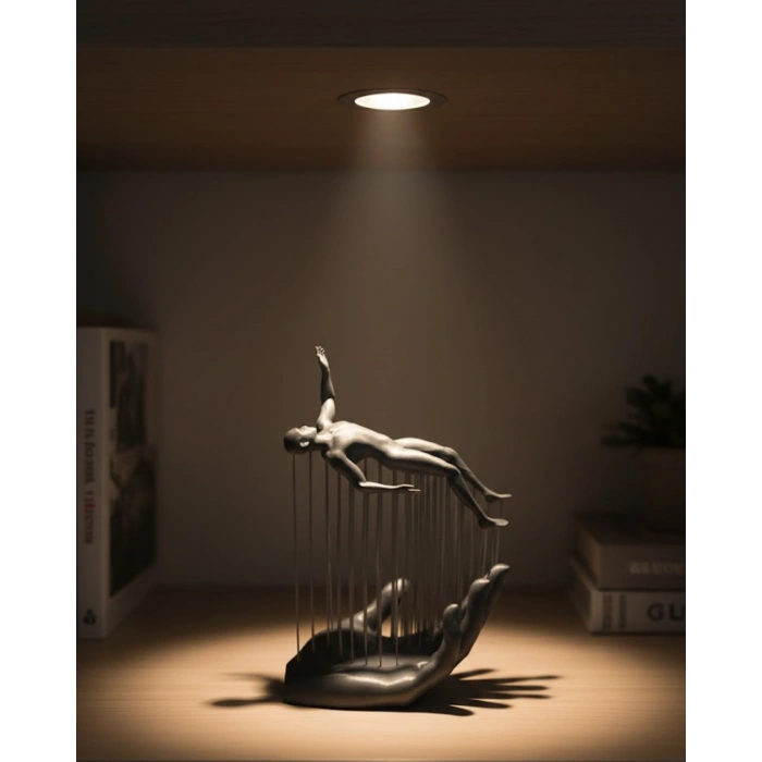 3D El İnsan Figürü Gri Soyut Modern Dekoratif Biblo