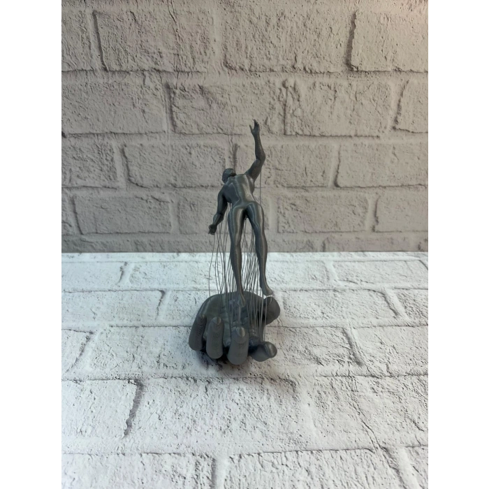 3D El İnsan Figürü Gri Soyut Modern Dekoratif Biblo