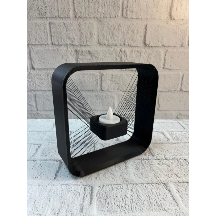 Kare Askılı Mumluk Duvara Asılan Şık Dekoratif Mumluk 16×16 cm