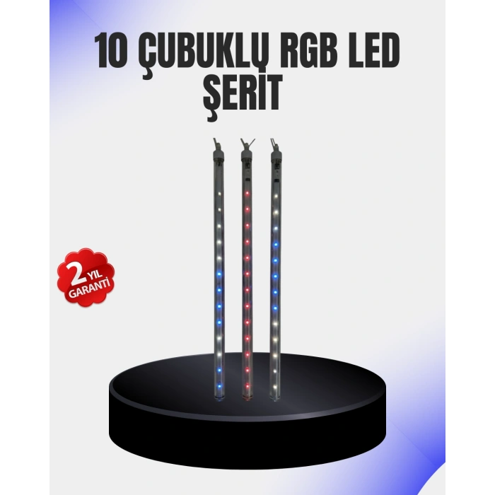 Dekoratif LED Meteor Işık 10’lu Çubuk Seti